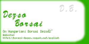 dezso borsai business card